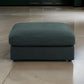 Fabric Upholstered Wooden Ottoman with Loose Cushion Seat and Small Feet, Dark Gray - 551326
