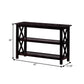 Transitional Wooden Sofa Table With ’X’ Side Design & Two Shelves Dark Brown - 5910 CCA-5910