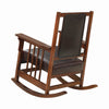 Mission Style Rocking Chair Leather Upholstered Seat & Back Tobacco and Dark Brown CCA-600058