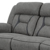 Fabric Upholstered Padded Microfiber Motion Sofa With Contrast Stitching Gray CCA-602261