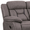 Fabric Upholstered Microfiber Motion Loveseat With Console Gray CCA-602262