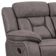Fabric Upholstered Microfiber Motion Loveseat With Console Gray CCA-602262