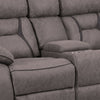 Fabric Upholstered Microfiber Motion Loveseat With Console Gray CCA-602262