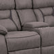 Fabric Upholstered Microfiber Motion Loveseat With Console Gray CCA-602262