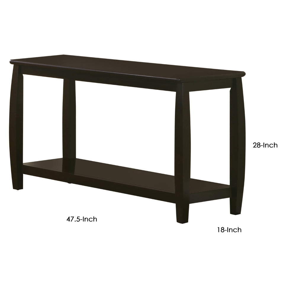 Contemporary Style Solid Wood Sofa Table With Slightly Rounded Shape Dark Brown - 701079 CCA-701079