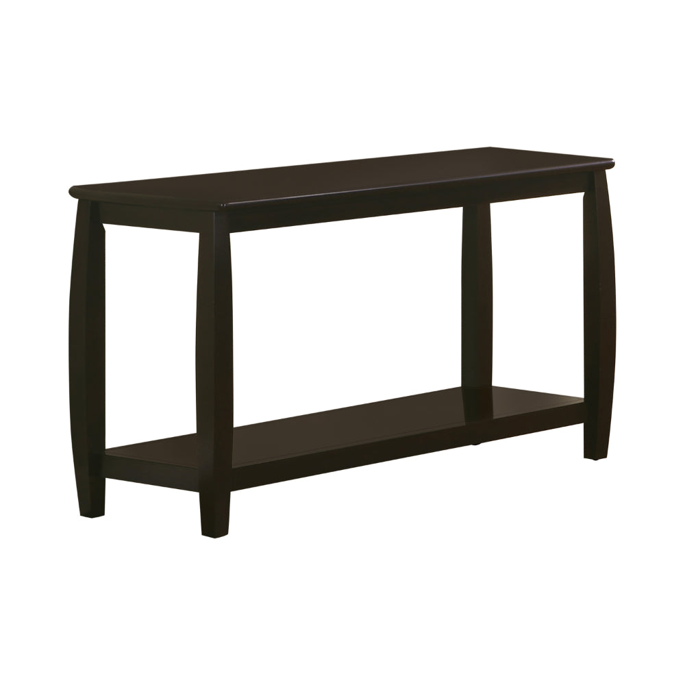Sofa Table | Contemporary Solid Wood | Rounded Shape | Dark Brown