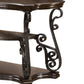 Traditional Solid Sofa Table Metal Scrolls & 2 Shelves Brown - 702449 CCA-702449