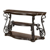 Sofa Table | Traditional Solid Wood | Glass Inset | Metal Scrolls
