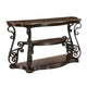 Sofa Table | Traditional Solid Wood | Glass Inset | Metal Scrolls