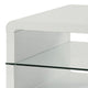 Modern End Table With Rounded Corners & Clear Tempered Glass Shelf White CCA-703267