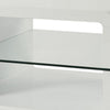 Modern End Table With Rounded Corners & Clear Tempered Glass Shelf White CCA-703267