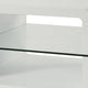 Modern End Table With Rounded Corners & Clear Tempered Glass Shelf White CCA-703267