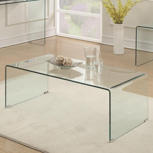 Coffee Table | Clear Glass | Minimal Contemporary Style