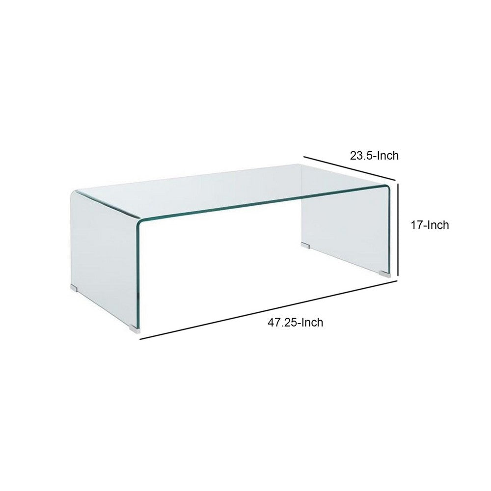 Coffee Table | Clear Glass | Minimal Contemporary Style CCA-705328