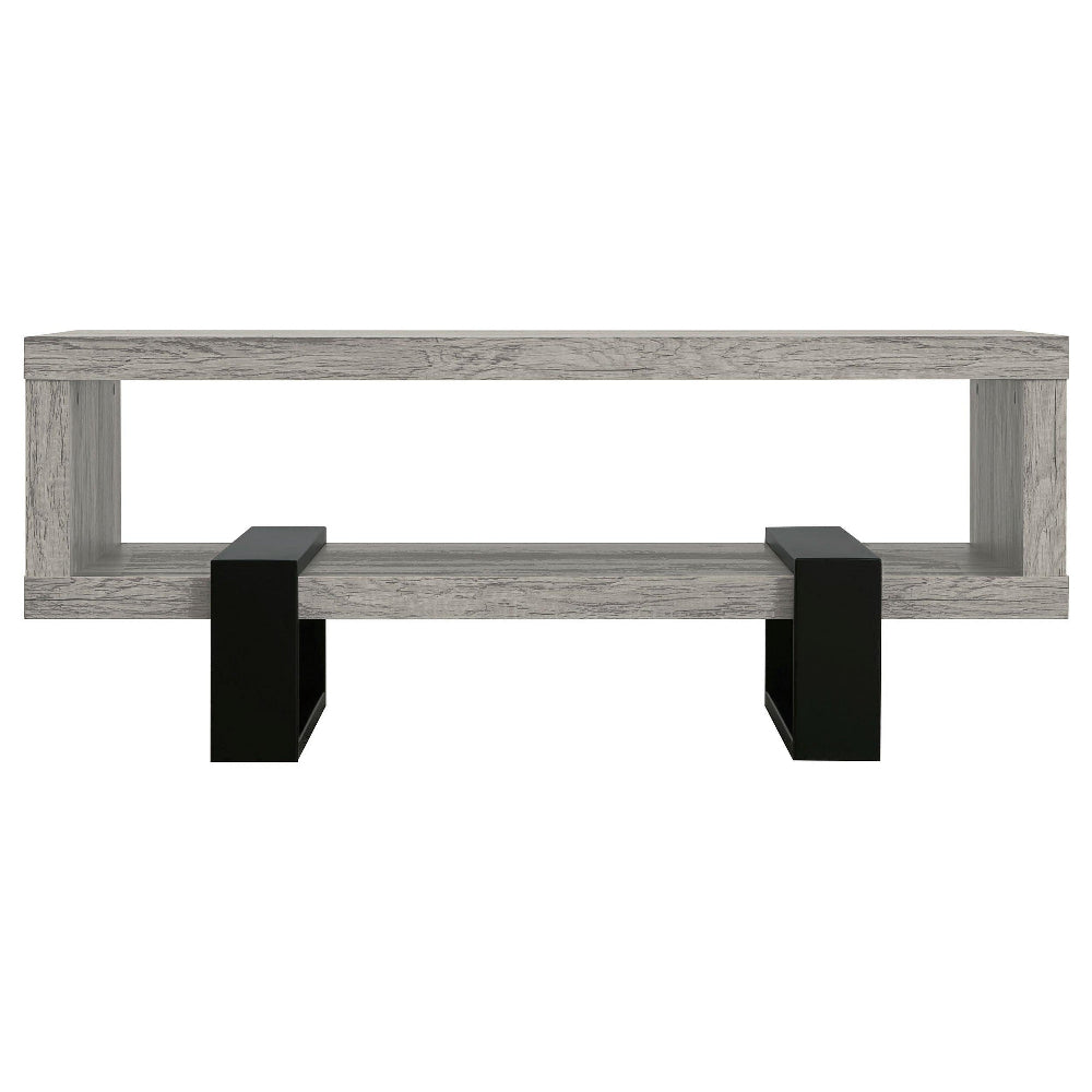 Coffee Table | Driftwood Modern | Open Shelf | Gray Black CCA-720878