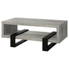 Coffee Table | Driftwood Modern | Open Shelf | Gray Black CCA-720878