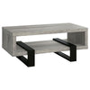 Coffee Table | Driftwood Modern | Open Shelf | Gray Black CCA-720878