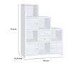 Asymmetrical Bookcase With Cube Storage Compartments, White