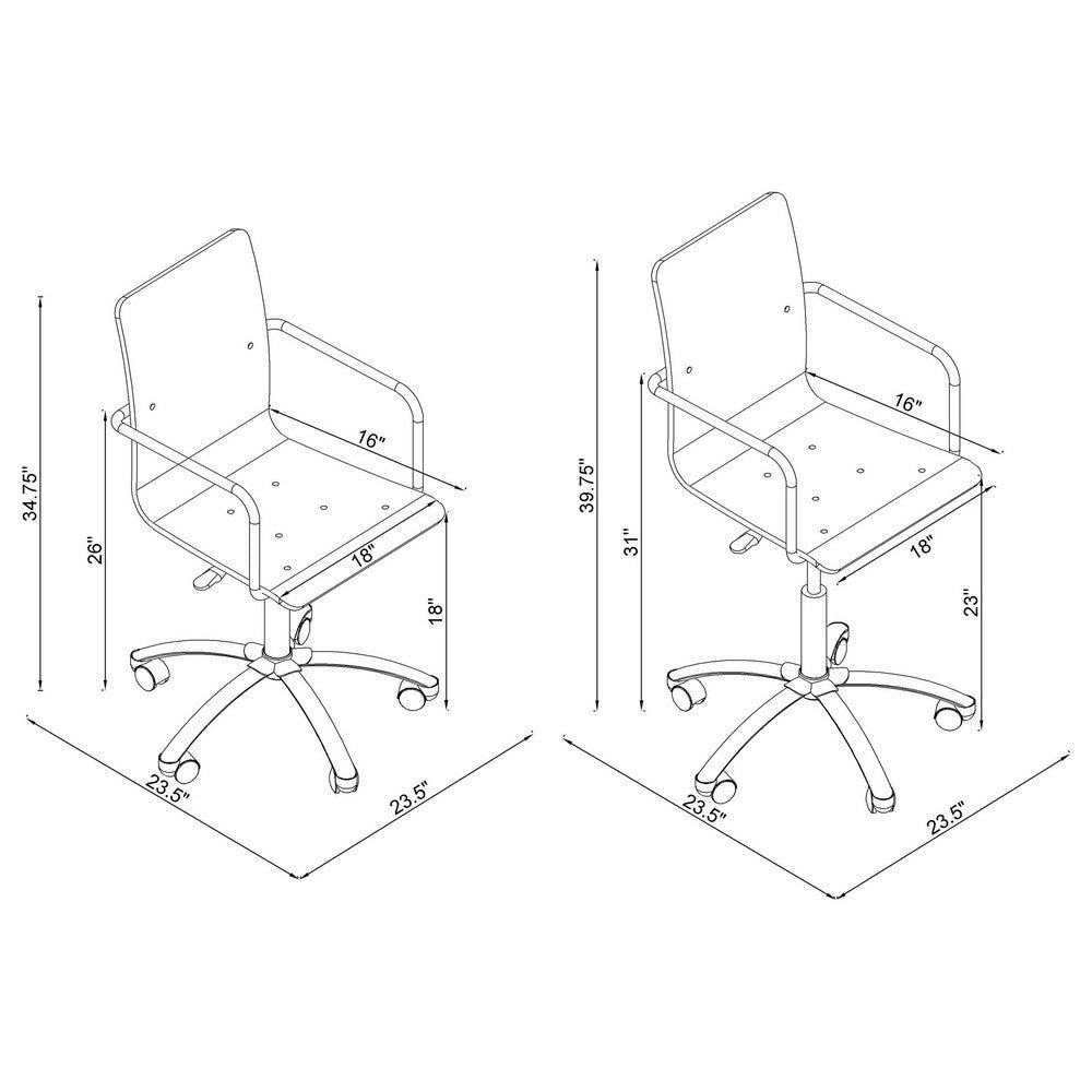 Office Chair | Transparent Acrylic | Adjustable | Clear