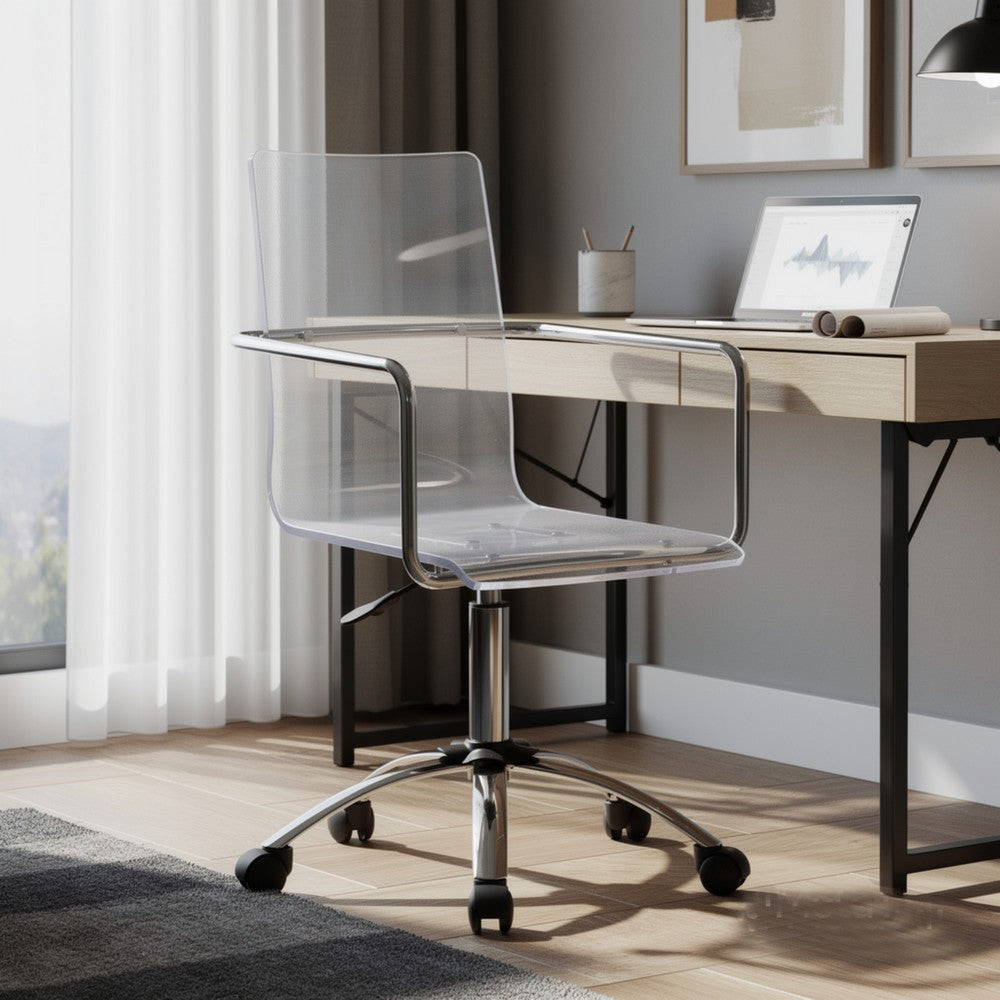 Office Chair | Transparent Acrylic | Adjustable | Clear