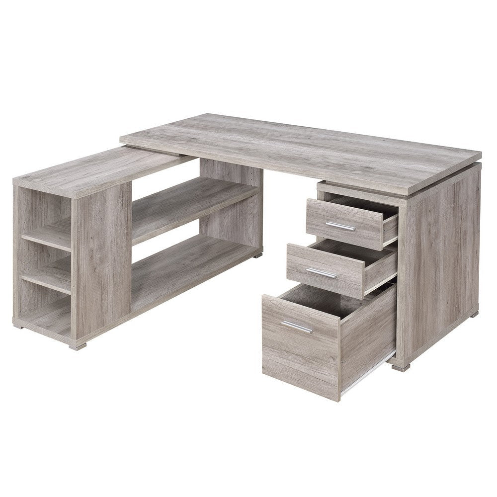 Office Desk | L Shaped Contemporary | Gray Finish CCA-801516