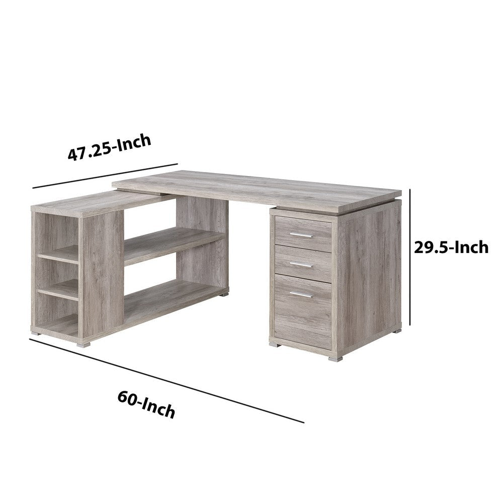 Office Desk | L Shaped Contemporary | Gray Finish CCA-801516