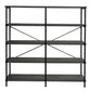 Olga 63 Inch Industrial 4 Tier Bookshelf Particleboard Metal Frame Gray Black - BM159421 BM159421