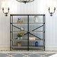 Olga 63 Inch Industrial 4 Tier Bookshelf Particleboard Metal Frame Gray Black - BM159421 BM159421