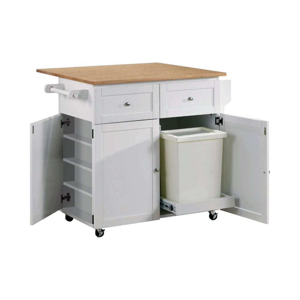 Modish Dual Tone Wooden Kitchen Cart Brown And White CCA-900558