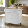 Kitchen Cart | Dual Tone Wood | Spacious Storage | Brown White