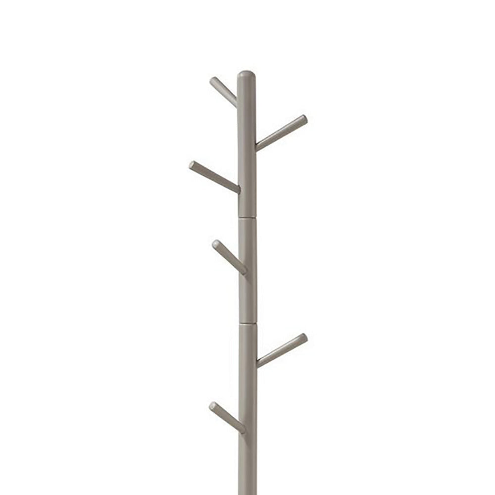 Well-made Metal Coat Rack with Six Pegs, Gray