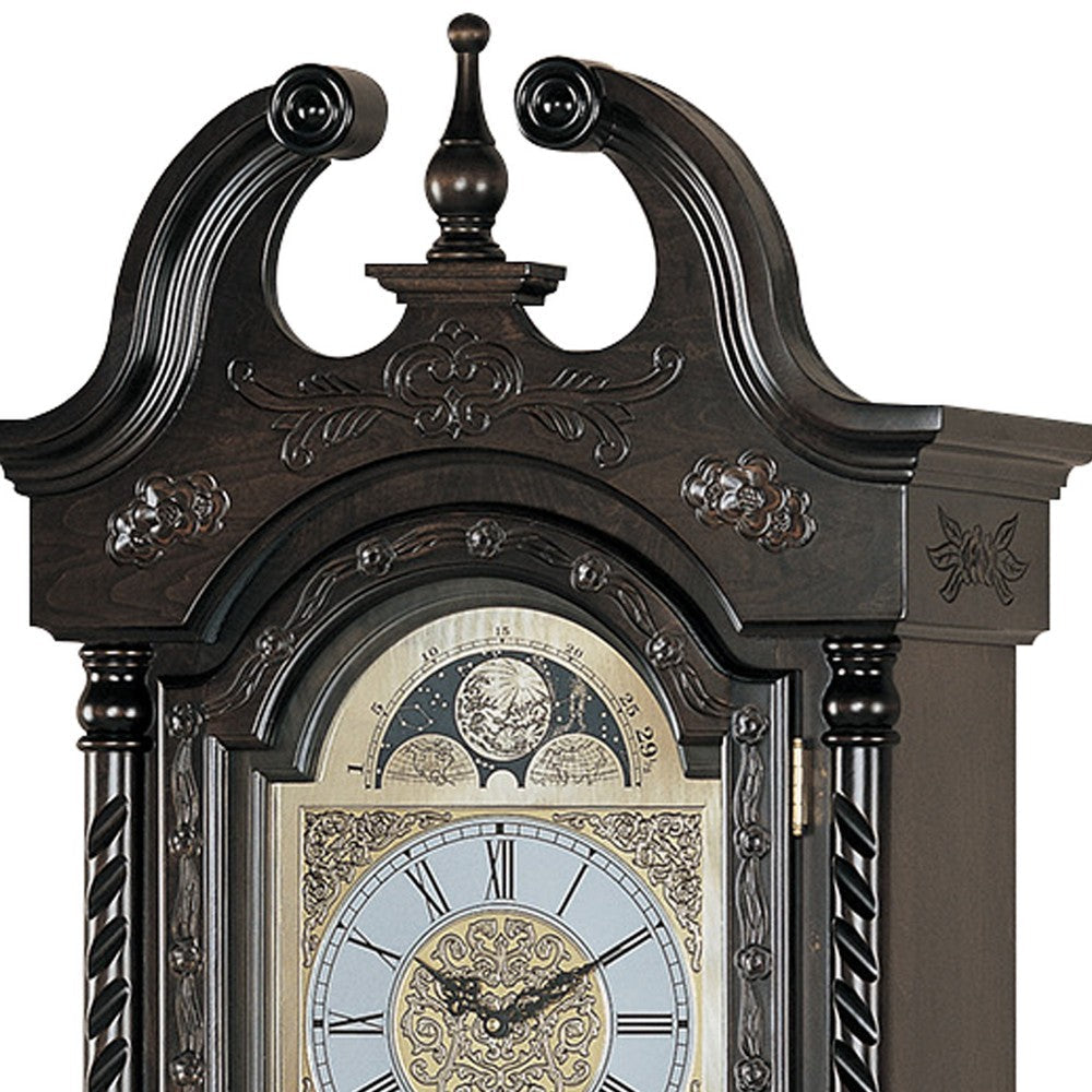 Aesthetically Charmed Wooden Grandfather Clock Brown By Casagear Home CCA-900721