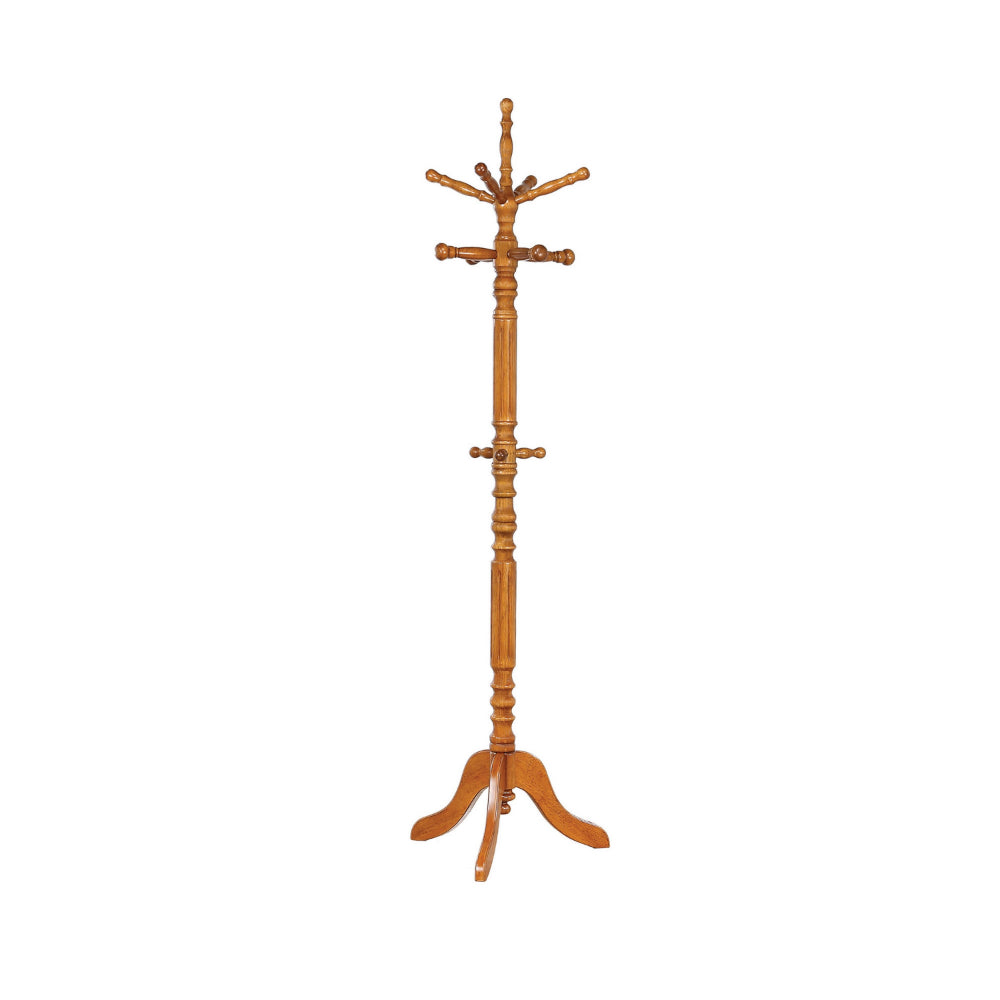 Traditional Wooden Coat Rack With Spining Top, Brown By Coaster