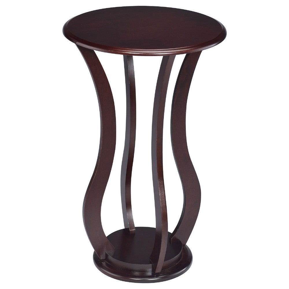 Contemporary Plant Stand With Bottom Storage Shelf Brown CCA-900934