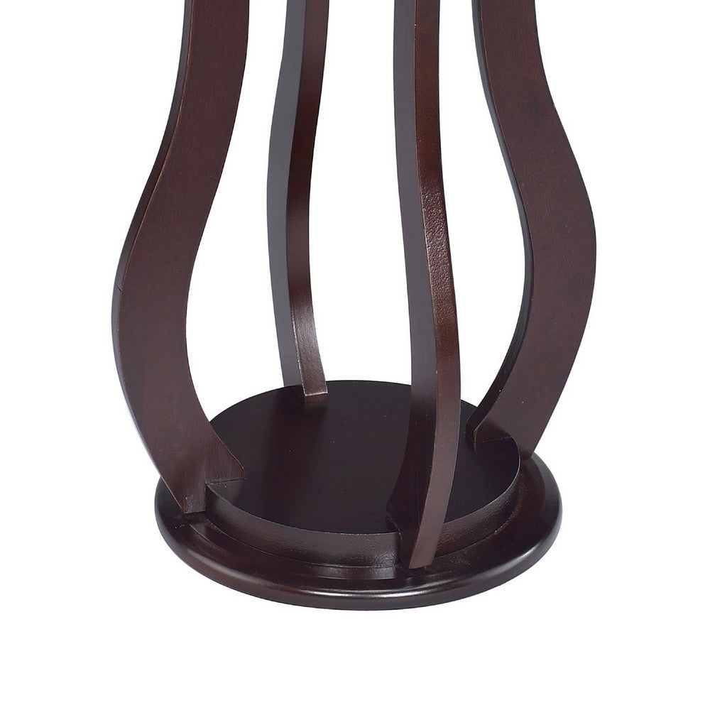 Contemporary Plant Stand With Bottom Storage Shelf Brown CCA-900934