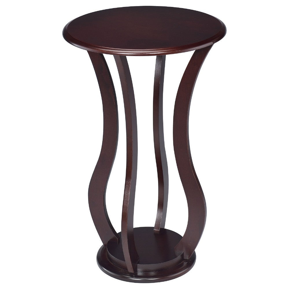 Contemporary Plant Stand With Bottom Storage Shelf Brown CCA-900934