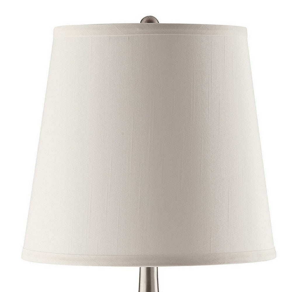 Modish Metal Table Lamp Silver Set of 2 CCA-901471