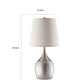 Modish Metal Table Lamp Silver Set of 2 CCA-901471