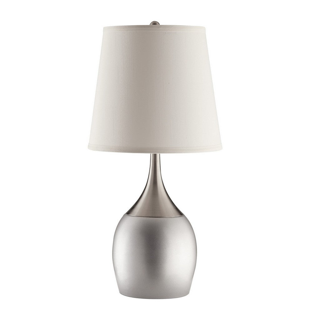 Modish Metal Table Lamp Silver Set of 2 CCA-901471