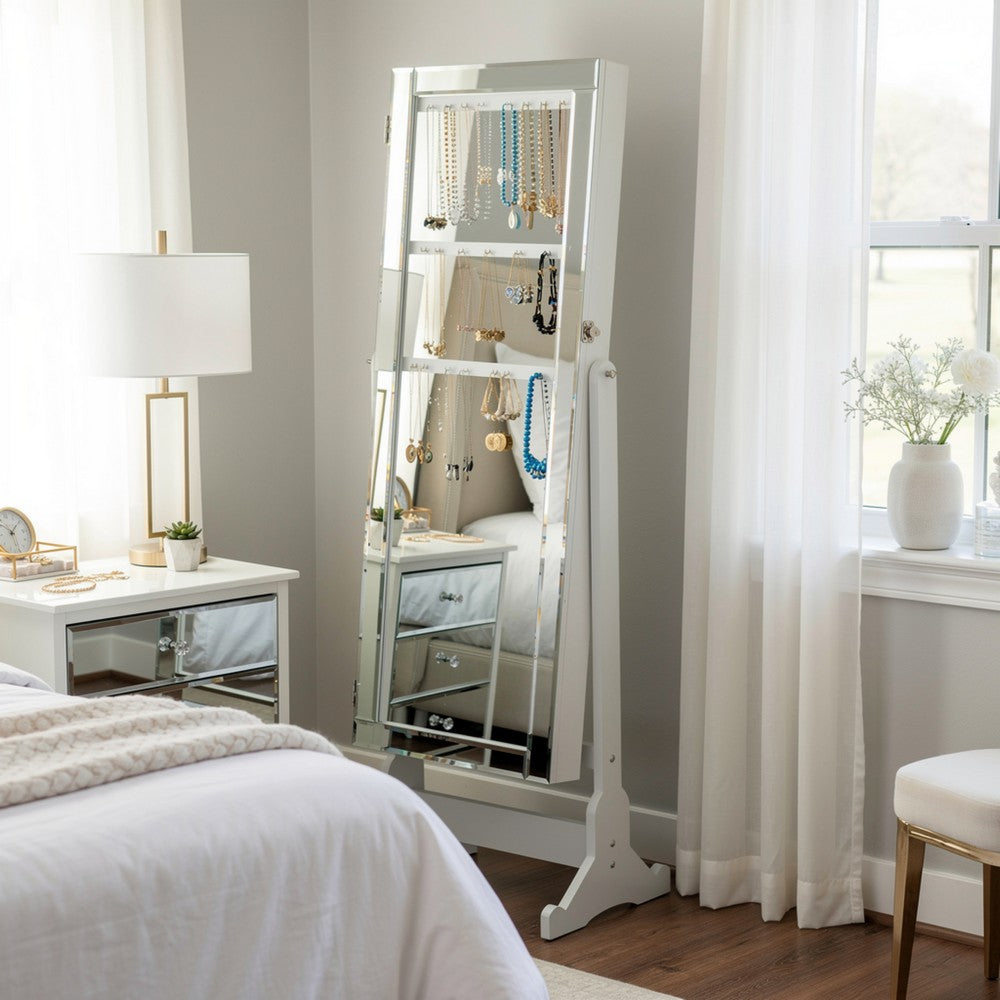 Cheval Mirror | Jewelry Storage Interior | Gray Finish