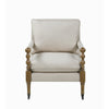 Fabric Upholstered Wooden Accent Chair with Manchette Armrest Beige and Brown - 903058 CCA-903058