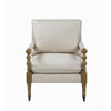 Fabric Upholstered Wooden Accent Chair with Manchette Armrest Beige and Brown - 903058 CCA-903058