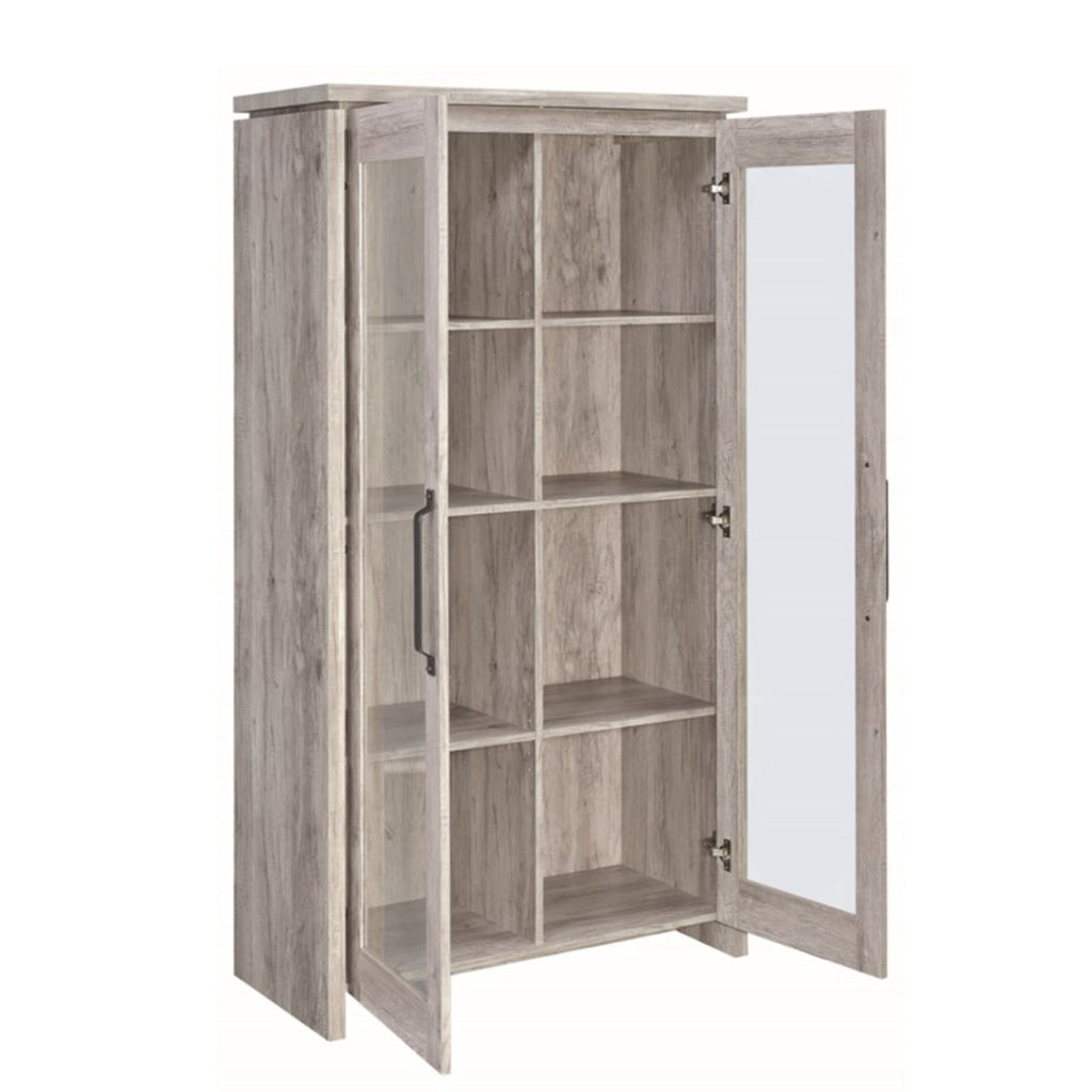 Curio Cabinet | Glass Doors | Spacious Wood Frame | Gray CCA-950783