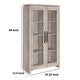 Curio Cabinet | Glass Doors | Spacious Wood Frame | Gray CCA-950783