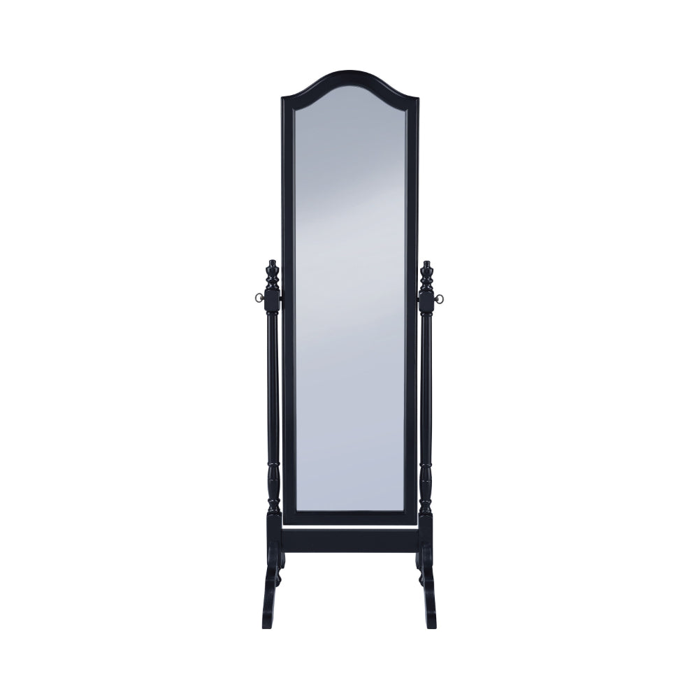 Artistically Charmed Cheval Mirror With Arched Top, Black By Coaster