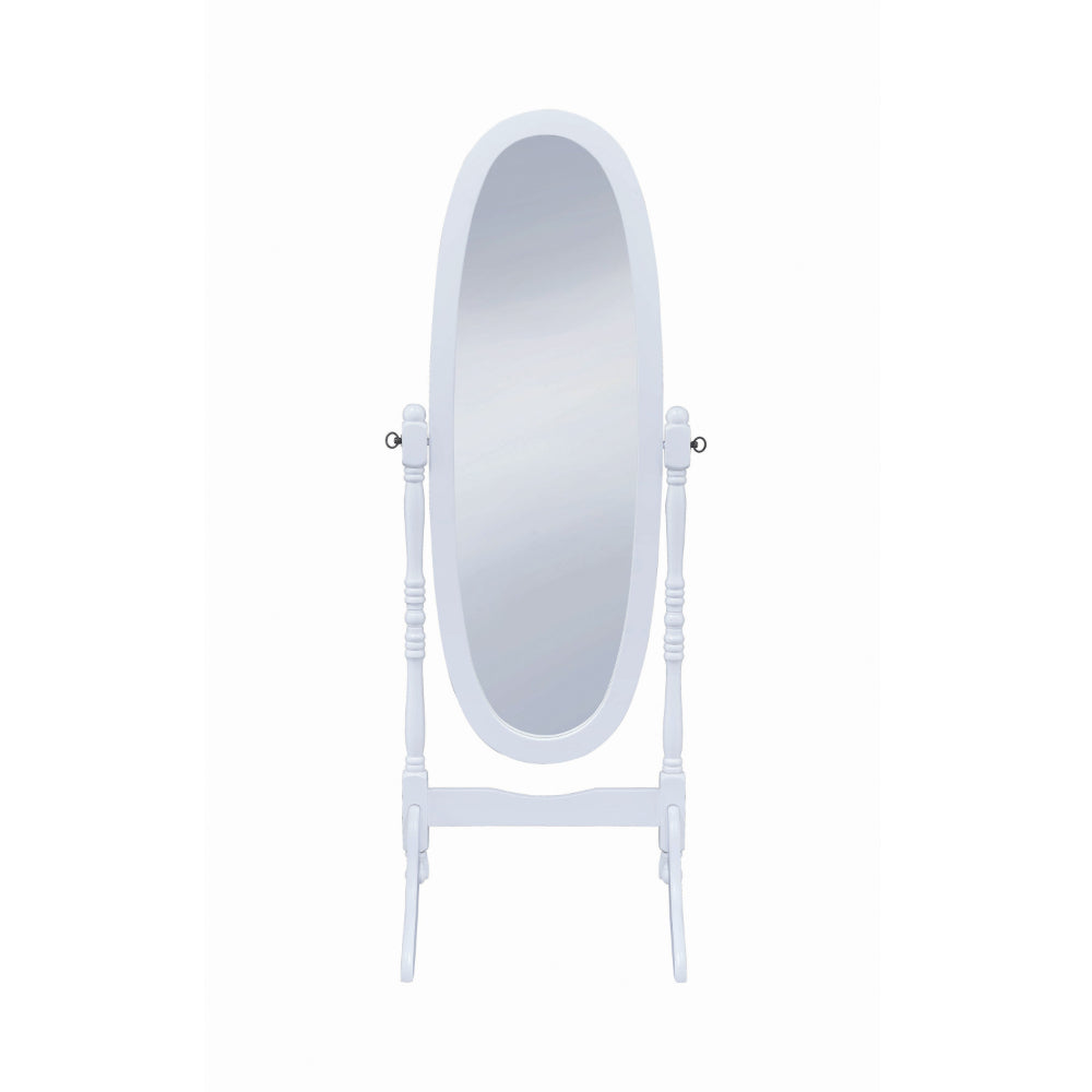 Traditional Oval Shaped Cheval Mirror, White By Coaster