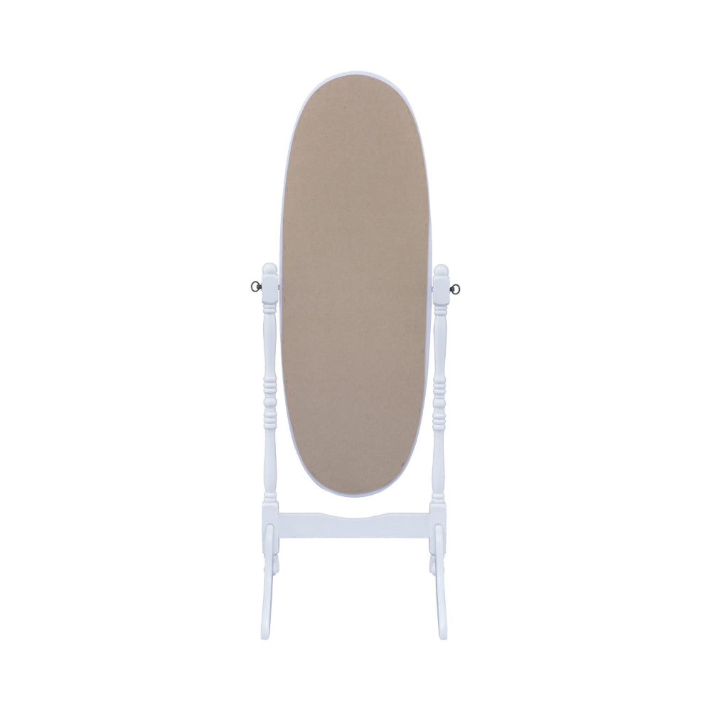 Traditional Oval Shaped Cheval Mirror, White By Coaster