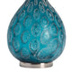 Table Lamp | White Drum Lampshade | Blue Teardrop Glass Base | 29’’ CCL-CVABS1630