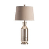 Table Lamp Set of 2 | Oatmeal Fabric Shade | Bronze Glass | 34"