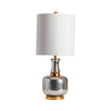 Table Lamp | White Lampshade | Gold and Silver Metal Base | 34"